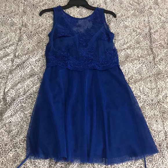 jcpenney Dresses Navy Blue Dress With Front Lace Poshmark